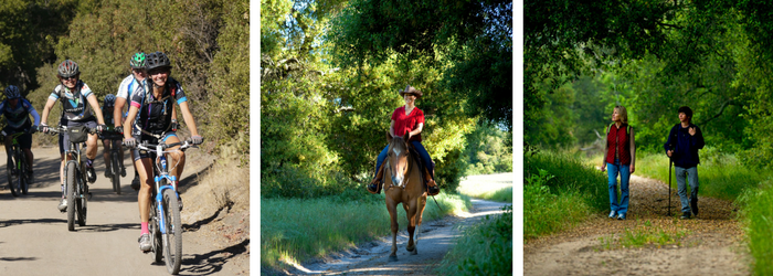 bikers, equestrian and hikers