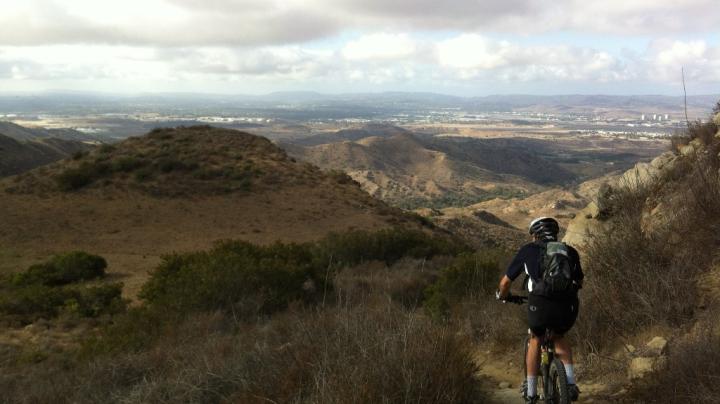 biking on mountain
