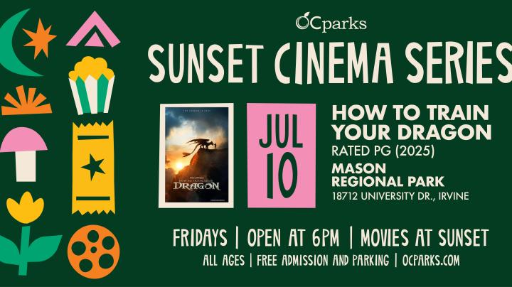 2026 Sunset Cinema Series How to Train Your Dragon event on July 10 at William Mason Regional Park