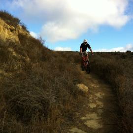 Biking on a trail